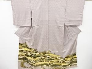 リサイクル　松尾光琳作　金彩「白鷺城」模様刺繍三つ紋色留袖(比翼付き)